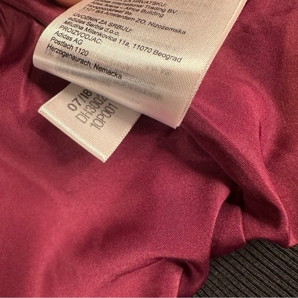 Adidas CLRDO TRACK TOP DH3002 Womens Full Zip Jacket Sz Medium Burgundy/Black - Picture 14 of 15